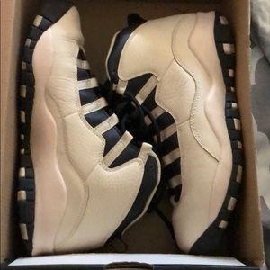 Air Jordan retro 10 in pearl white , size 6y .